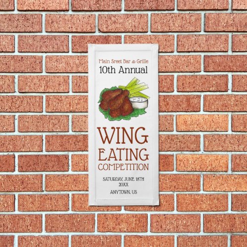 Buffalo Hot Chicken Wings Wing Eating Competition Pennant