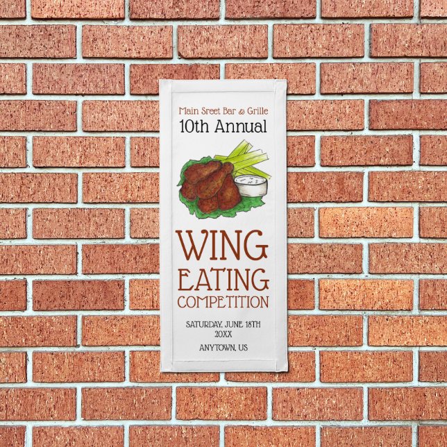 Buffalo Hot Chicken Wings Wing Eating Competition Pennant (Insitu 1)