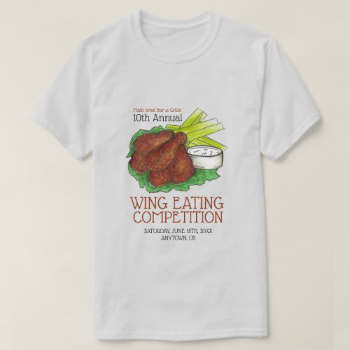 Buffalo Hot Chicken Wings Wing Eating Competition T_Shirt