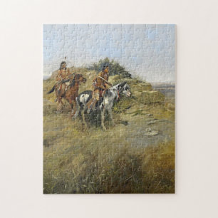 Buffalo Hunt 1891 By Charles Marion Russell Jigsaw Puzzle