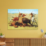 Buffalo Hunt by Remington, Vintage Native American Canvas Print