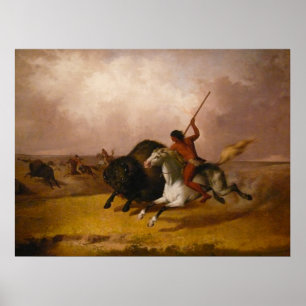 Buffalo Hunt on the Southwestern Plains Poster