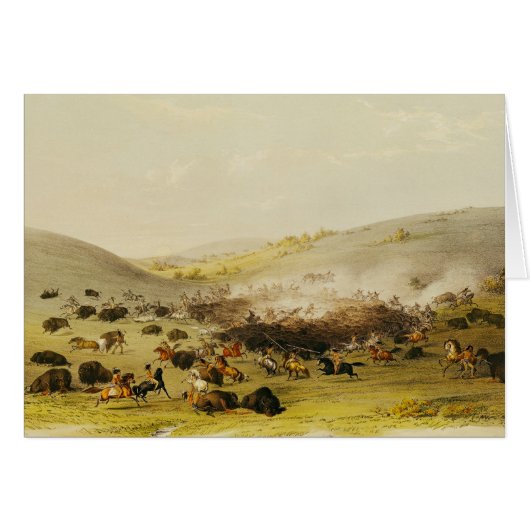 Buffalo Hunt, Surround, c.1832 Cards (Front Horizontal)