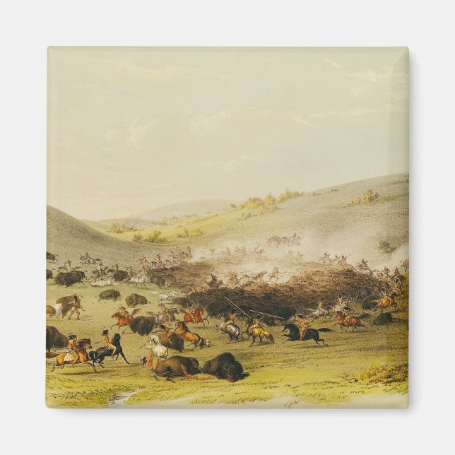 Buffalo Hunt, Surround, c.1832 Magnet (Front)