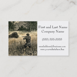 Buffalo Hunt Wild West Frontiersman Nature Art Business Card