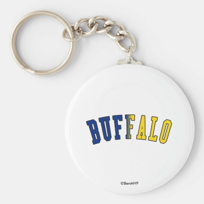 Buffalo in New York State Flag Colors Key Chain