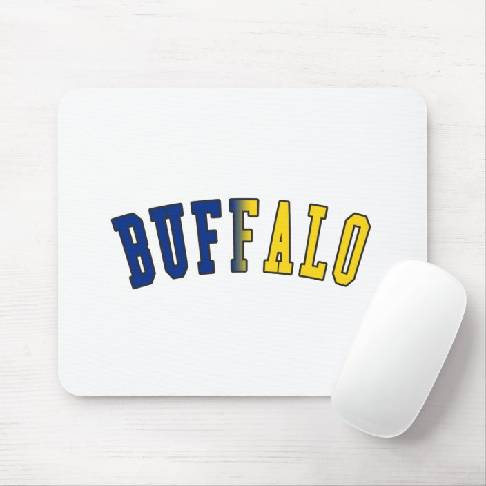 Buffalo in New York State Flag Colors Mouse Pad