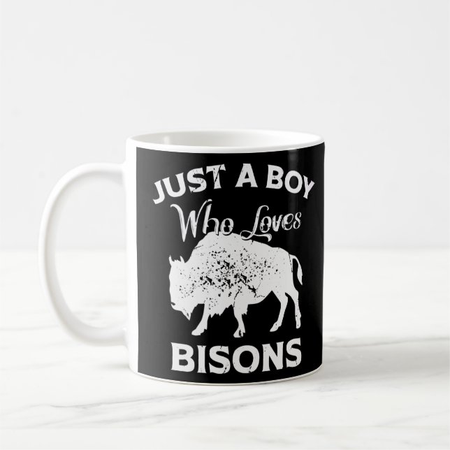 Buffalo  Just A Boy Who Loves Bisons  Coffee Mug (Left)
