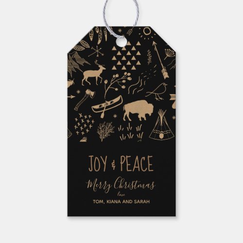 Buffalo Kraft Paper Joy  Peace ID599 Gift Tags