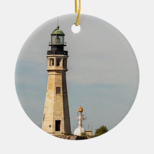 Buffalo Lighthouse Ceramic Ornament (Front)