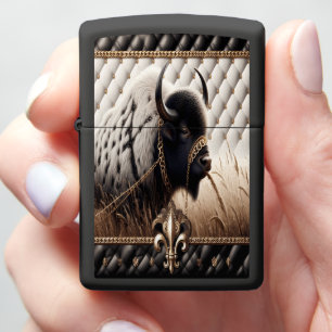 Buffalo Luxury Quilted Leather Zippo Lighter