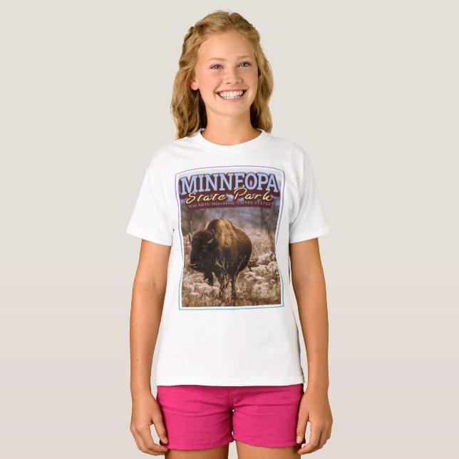 BUFFALO - MINNEOPA STATE PARK - MINNESOTA USA T-Shirt (Front Full)