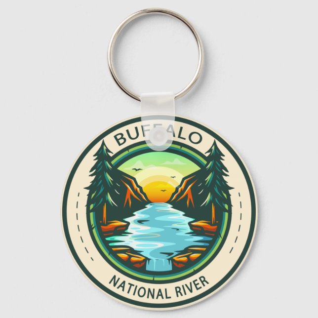 Buffalo National River Arkansas Badge Keychain (Front)