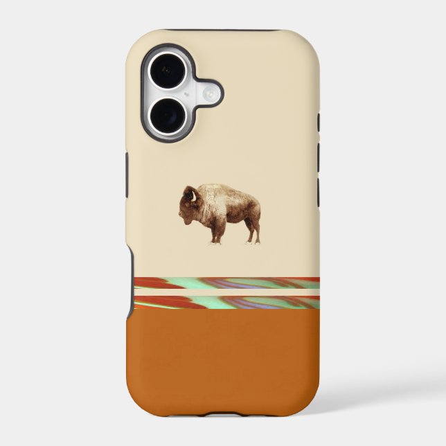Buffalo & Native American design Iphone Case (Back)