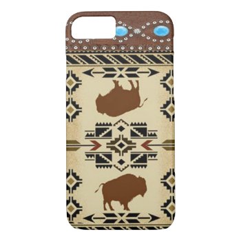"buffalo" Native American Western Iphone 7 Case by BootsandSpurs at Zazzle