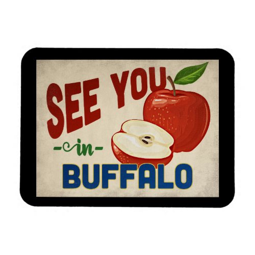 Buffalo New York Apple _ Vintage Travel Magnet