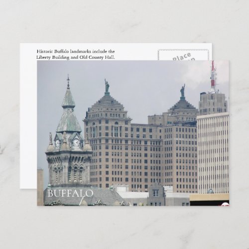 Buffalo New York Architecture Landmarks Travel Postcard