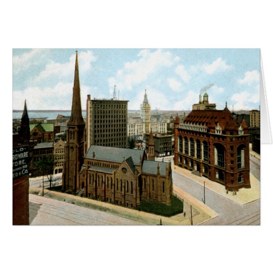 Buffalo New York Birdseye of Ellicott Square 1910 Card