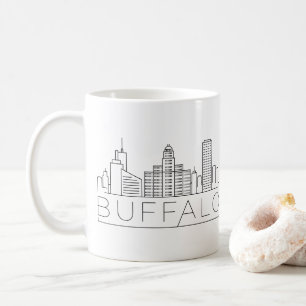Buffalo, New York City Stylized Skyline Coffee Mug