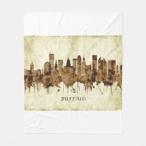Buffalo New York Cityscape Fleece Blanket