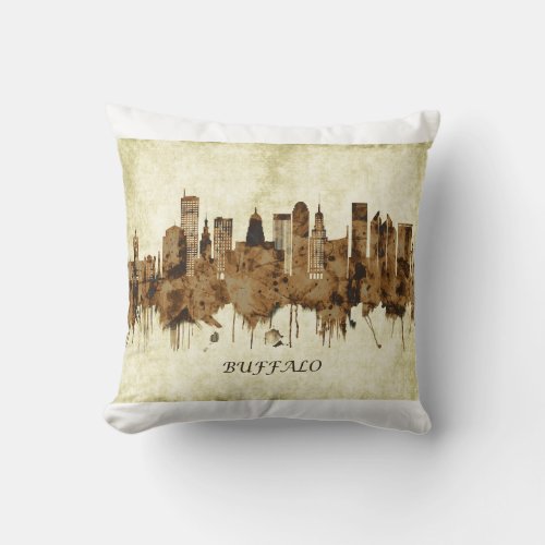 Buffalo New York Cityscape Throw Pillow