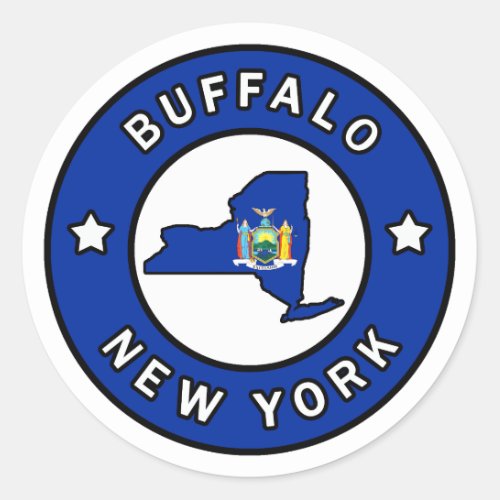 Buffalo New York Classic Round Sticker