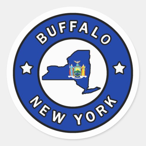Buffalo New York Classic Round Sticker