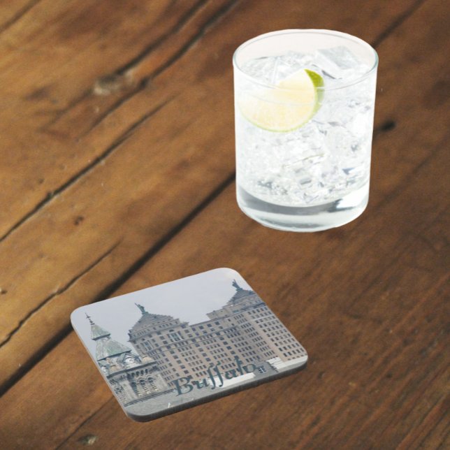 Buffalo, New York Historical Landmarks Beverage Coaster (In Situ)