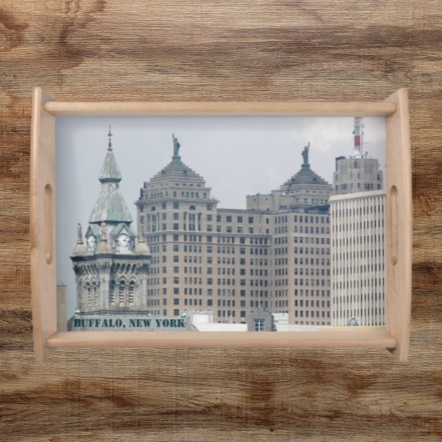 Buffalo, New York Historical Landmarks Serving Tray (In Situ Natural)