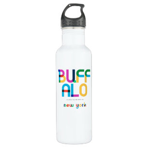Buffalo New York Mid Century, Pop Art, Stainless Steel Water Bottle