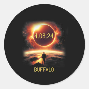 Buffalo New York Ny Total Eclipse Solar 2024 April Classic Round Sticker