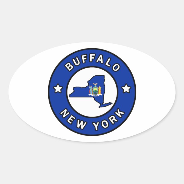 Buffalo New York Oval Sticker (Front)