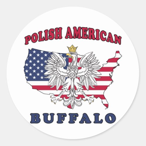 Buffalo New York Polish Classic Round Sticker