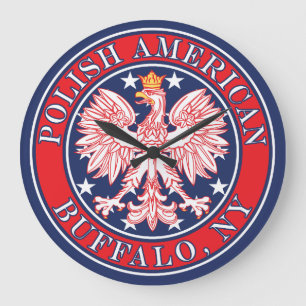 Buffalo New York Polish Large Clock
