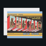 Buffalo New York Retro Postcard<br><div class="desc">A very cool retro postcard greeting from Buffalo,  New York!</div>