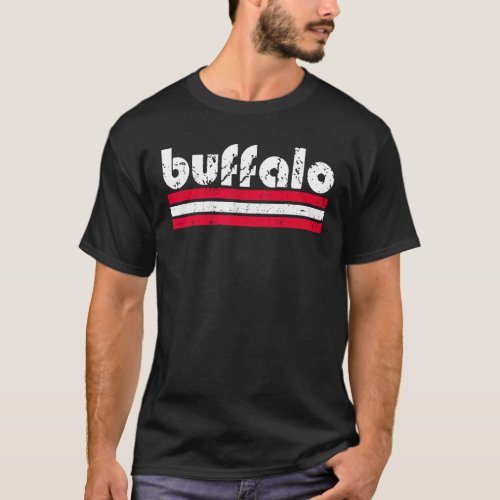 Buffalo New York Retro Vintage Three 3 Stripes Wea T_Shirt