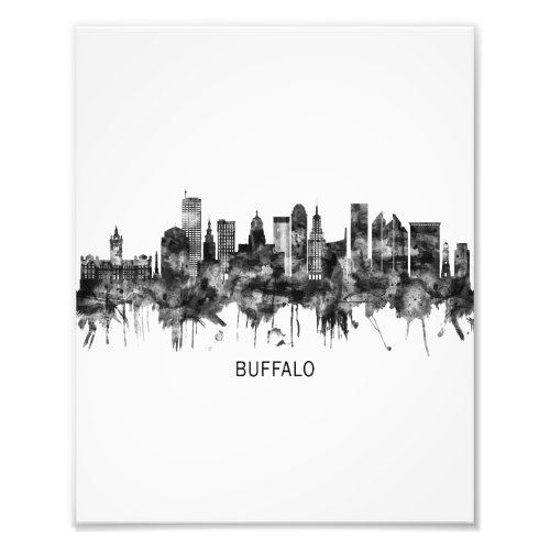 Buffalo New York Skyline BW Photo Print