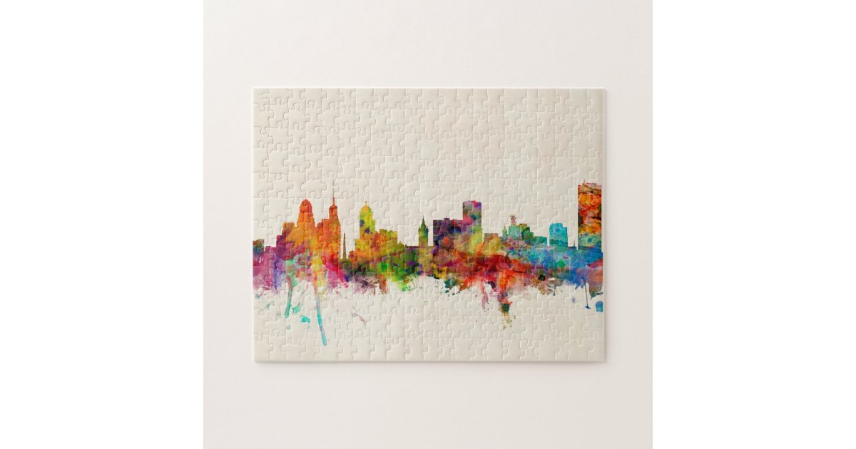 Buffalo New York Skyline Cityscape Jigsaw Puzzle | Zazzle