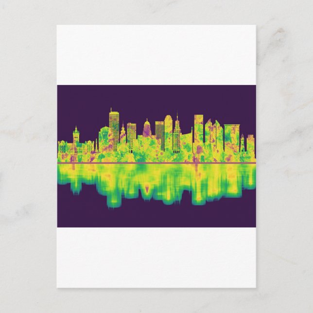 Buffalo New York Skyline Invitation Postcard (Front)
