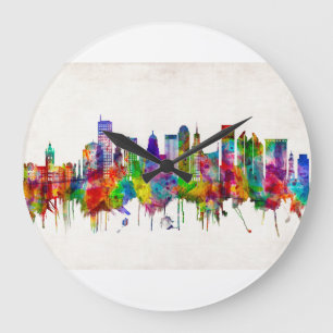 Buffalo New York Skyline Large Clock