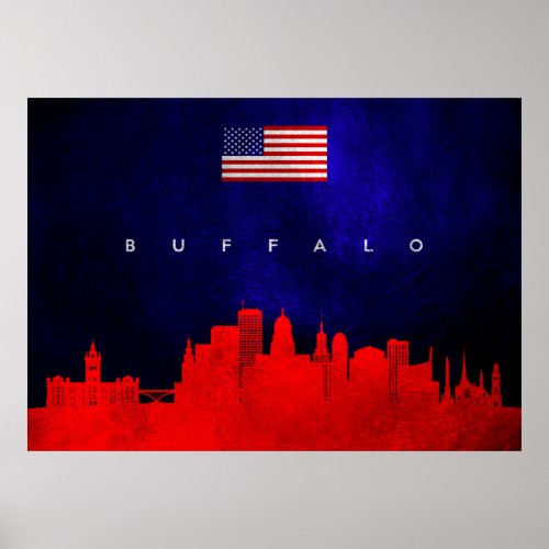 Buffalo New York Skyline Poster