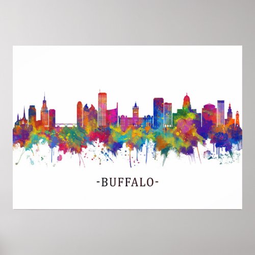 Buffalo New York Skyline Poster