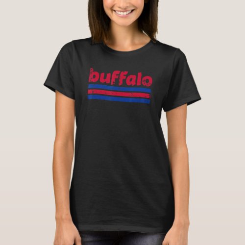 Buffalo New York Three Stripe Vintage Weathered 4 T_Shirt