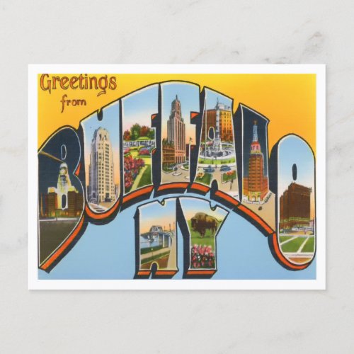 Buffalo New York Vintage Big Letters Postcard