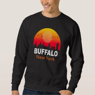 Buffalo New York Vintage Sunset Retro City State U Sweatshirt