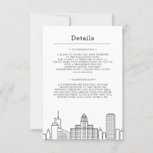 Buffalo, New York Wedding Guest Details Invitation