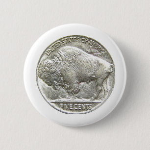 BUFFALO NICKEL PINBACK BUTTON