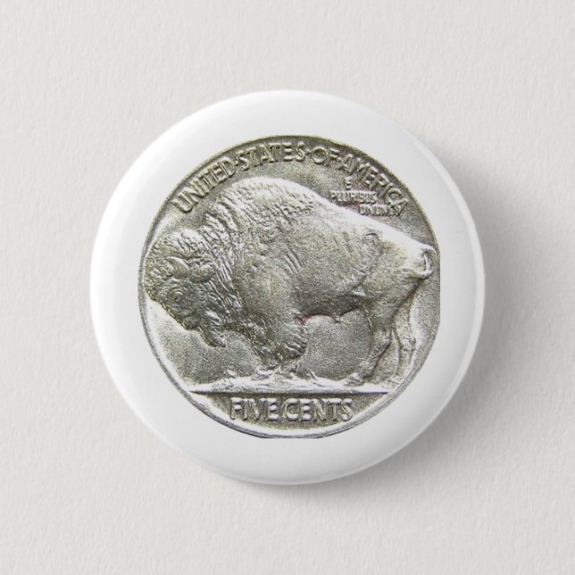 BUFFALO NICKEL PINBACK BUTTON (Front)