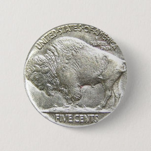 BUFFALO NICKEL PINBACK BUTTON