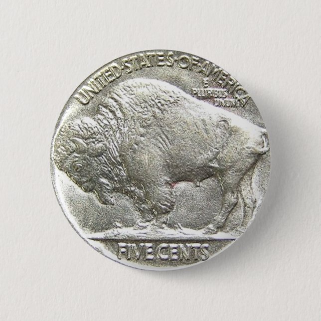 BUFFALO NICKEL PINBACK BUTTON (Front)